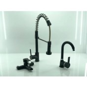 Resim Pirima Endüstriyel Tip Mutfak Eviye Bataryası 3'lü Set Eviye- Lavabo- Banyo Bataryası 