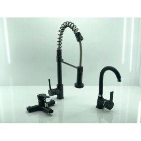 Resim Pirima Endüstriyel Tip Mutfak Eviye Bataryası 3'lü Set Eviye- Lavabo- Banyo Bataryası 