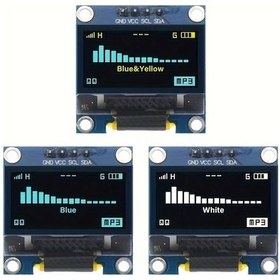 Resim Hightower 0.96 İnç Mavi+sarı Oled Ekran Modülü I2c Iıc 128x64 Oled Display 
