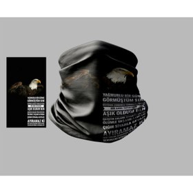 Resim Buffalo Siyah Beyaz Tasarımlı Motorcu Çok Amaçlı Outdoor Boyunluk Unisex Bandana 