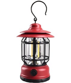 Resim Xiyyadms Kırmızı Usb Şarjlı Kamp Feneri, Dış Mekan Ve Ev İçin Çok Amaçlı, Döner Işık Regülatörü, Yerleşik Li-poly Batarya Kırmızı 