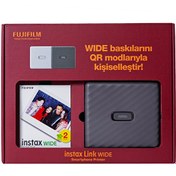 Resim Fujifilm Instax Link Wide Gri Akıllı Telefon Yazıcısı Bundle Box 