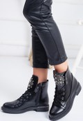 Resim SOFT FASHION Kadın Siyah Stone Taşlı Bot&bootie - Fermuarlı Stone Taşlı Bot 