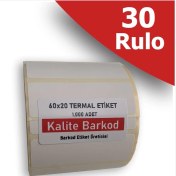 Resim Kalite Barkod 60X20 Termal Etiket | 30 Rulo Barkod Etiketi 