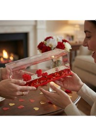 Resim Büro Ev Ofis Hediyesi İçin Mini Obje Batmayan Kalpli Güllü Akvaryum 