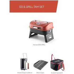 Resim Guruss Go & Grill Barbekü Mangal Tam Set Oksit Kirmizi Model:grs15 