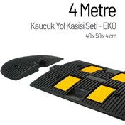 Resim İleri Trafik Kauçuk Hız Kesici, Yol Kasisi 4 Bantlı - 4 Metre Set 