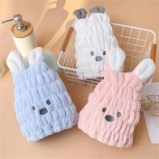 Resim 1 Paket Sevimli Tavşan Baş Tasarımlı Saç Havlusu - Yüksek Emicili Mikrofiber Hızlı Kuruyan Banyo Bonesi, Elastik Esnek Uyumlu & için, Çok Renk Seçenekleri (Pembe, Mavi, Gri), Banyo Havlusu, Kurulama Aksesuarı, Karikatür Stil Havlu, Yumuşak Dokulu Kumaş, Dayanıklı Çıtçıt Kapama 