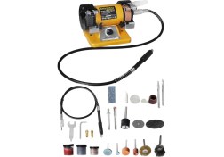 Resim Anadolu Strong Turbo Motorlu 200 Watt Çark Motoru Zımpara Balta Bıçak Bileme Makinesi + 112 Parça Gravür Uç Seti 