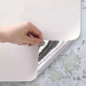 Resim 1PCS500*50cm/196.8*19.7in boyutunda keten imitasyon duvar kağıdı, yatak odası duvar kağıdı, aşınmaya dayanıklı, ev çalışma ve mutfak arka plan duvar çıkartmaları, kolay ve pratik kurulum 