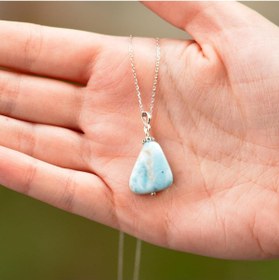 Resim Taş Sandığı Larimar Taşı Kolye 