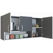 Resim Kenzlife hazır mutfak mirena22 gri 060*120*22 mutfak banyo dolabı kapaklı raflı 