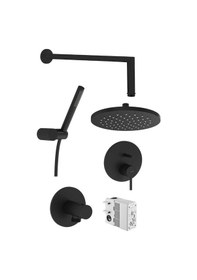 Resim VitrA Origin Mat Siyah Ankastre Tepe Banyo Duş Seti Mat Siyah 