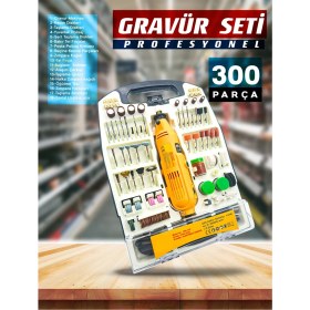 Resim Proxtech Prox Çok Amaçlı Devir Ayarli 300 Parça Hobi Gravür Delme, Parlatma, Taslama,pas Sökme Esnekşaft Seti 
