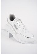 Resim Muggo Happy Garantili Kadın Ortopedik Günlük Bağcıklı Şık Rahat Sneaker Spor Ayakkabı 001 