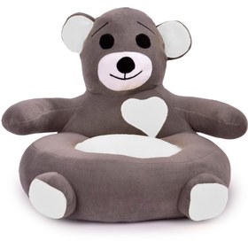 Resim TOKKO Çocuk Bebek Ayıcık Peluş Koltuğu - Ayıcık Koltuk Gri Beyaz 