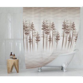 Resim Zethome Tropik Banyo Duş Perdesi 3390 Tek Kanat 1X240x200 Çok Renkli 