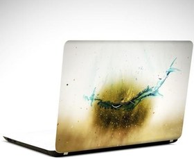 Resim Soyut Sarı Yeşil Laptop Sticker 10 Inch (25X19Cm) 