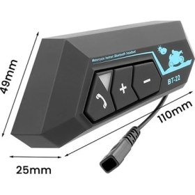 Resim Motosiklet Interkom Kask Kulaklık Bluetooth Dinleme ve Konuşma Özellikli 