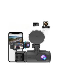 Resim Çeşithane 3 Kanallı Full Hd Araç İçi Kamera Seti - 1080p Ön, Arka Ve İç Üçlü Lens Dash Cam, 32gb Haf 