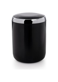 Resim Primanova Lima Çöp Kovası Siyah Krom Dekorlu 6 Litre M-E07-06-P Siyah 