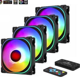 Resim Frisby FCL-F1274C 4 x 120MM Argb 4'lü Fan Seti Kit Sessiz Rgb Kasa Fanı 