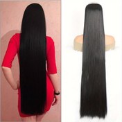 Resim 5 Klipsli Ekstra Uzun Düz Sentetik Saç Uzantısı - 50cm, 60cm, 70cm, 80cm, 100cm - Siyah Kahverengi Blond, Isıya Dayanıklı Fiber, Temel Tarz, Kadınlar İçin, Cadılar Bayramı, Günlük Kullanım 