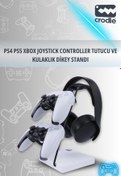 Resim Crodle Çok Fonksiyonlu Gaming Ps4 Ps5 Xbox Joystick Kontroller Tutucu Ve Oyuncu Kulaklığı Dikey Standı 