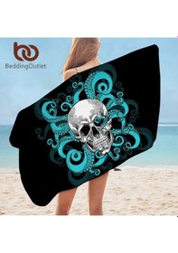 Resim Kurukafa 80x150 Su Emici Kum Tutmaz Plaj Havlusu &banyo Havlusu 