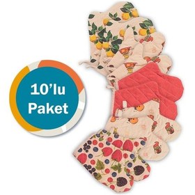 Resim Molinella Yanmaz Kapitone Duck Kumaş Renkli Fırın Eldiveni 20x27 Cm 10'lu Paket 