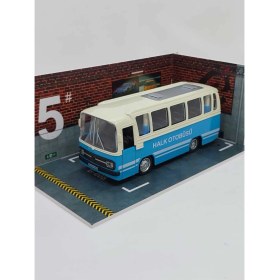 Resim Scowetto 1/27 Ölçek Nostalji Halk Otobüsü Sesli ve Işıklı (Mavi) 