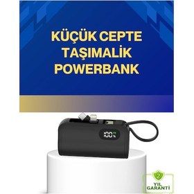 Resim Led Göstergeli 2000mah Cep Tipi Hızlı Şarj Powerbank Çok Renkli 