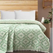 Resim Maxstyle Damask Jakarlı Çift Kişilik Pike Çağla 220x240 cm 