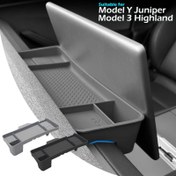 Resim Premium Silikon Gösterge Paneli Depolama Tepsisi Tesla Model 3 Highland 2024-2025 & Model Y Juniper 2025 için - Doku Kutusu Tutuculu Merkez Konsol Organizatörü, Arka Ekran Koruma & Dayanıklı Tasarım, Araç Organizasyonu, Şık Aksesuar, Esnek Kurulum 