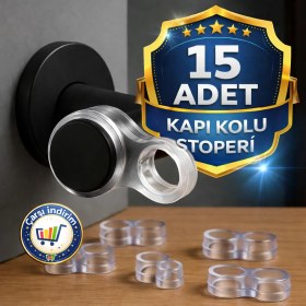 Resim Nistabolje Plastik 15 Adet Kapı Kolu Pencere Stoperi, Kapı Arkası Duvar Koruyucu Tampon, Silikon Durdurucu 