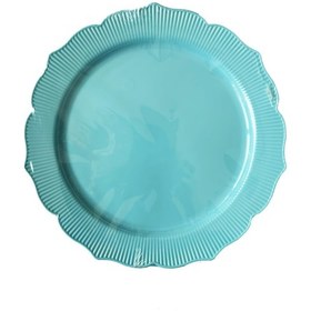 Resim Mika Sert Plastik Tabak Parti Davet Sunum Servis Tabağı - 26 Cm. - Turkuaz - 6 Adetlik Paket 
