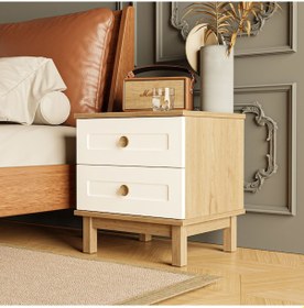 Resim 3782 Desa 2 Çekmeceli Mdf Profil Ayaklı Komodin Sepet - Beyaz 