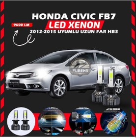 Resim Honda Civic Fb7 2012-2015 Uzun Far Uyumlu Şimşek Etkili Led Xenon Pro Series Hb3 
