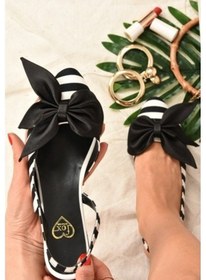 Resim Fox Shoes Siyah/Beyaz Kumaş Kadın Babet H726809004 Beyaz 