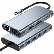 Resim 11in1 USB Type-C Hub Port Adaptör HDMI USB Ethernet PD Girişli Shaza