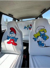 Resim Şirinler Oto Servis Kılıfı Mavi 