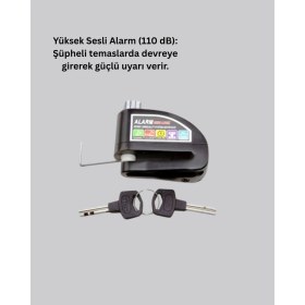 Resim Pileli Store Titreşim Sensörlü Alarm Disk Kilidi Motosiklet Scooter Bisiklet 