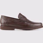 Resim Hakiki Deri Eva Taban Kahverengi Erkek Günlük Ayakkabı Kahverengi 