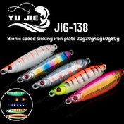 Resim YU JIE JIG-138 Yavaş Batan Metal Jig Tuzlu Su Açık Deniz Balıkçılığı için, 20g-80g, Dikey saç tokası, Yapay Yem, Metal Sert Yem, Balıkçılık Malzemeleri|Canlı Renkler|Dayanıklı Metal 