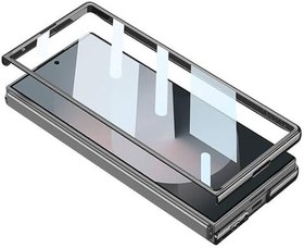 Resim PSR aksesuar Kılıf Ultra İnce Kamera Korumalı PC + Deri Arka Yüzey Zore X-Pro Kapak-Siyah Galaxy Z Fold 6 ile uyumlu 