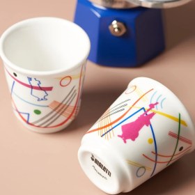 Resim Bialetti Mini Express Mokapot Kandinsky + 2 Espresso Fincanı 