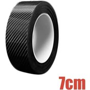 Resim 7cm-3 M-1/3/5/7/10 M Karbon Fiber Koruyucu Şerit Etiket matik Tampon Kapı Eşiği Koruma Anti-adım Dekorasyon Bant 3d 