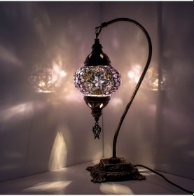 Resim Dekoratif MOZAİK DESENLİ YATAK ODASI LAMBASI ABAJUR EL YAPIMI 