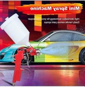 Resim Pazly 600ml Metal Sprey Şişesi + Hava Bağlantısı + Kırmızı Fırçalı 1,4mm Pnömatik Boya Püskürtme Seti 