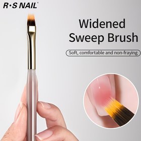 Resim RS NAIL Genişletilmiş Tarama Tırnak Fırçası - Jel Tırnaklar için Yumuşak, Kırılmayan Gradyan Tasarım Aracı, Kullanımı Kolay, Dayanıklı Sap, DIY Manikürler için Mükemmel, Tırnak Araçları 